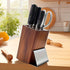 Damascus Messer-Set 7-teilig | 67 Lagen Hoch-Kohlenstoffstahl mit Massivholz-Block